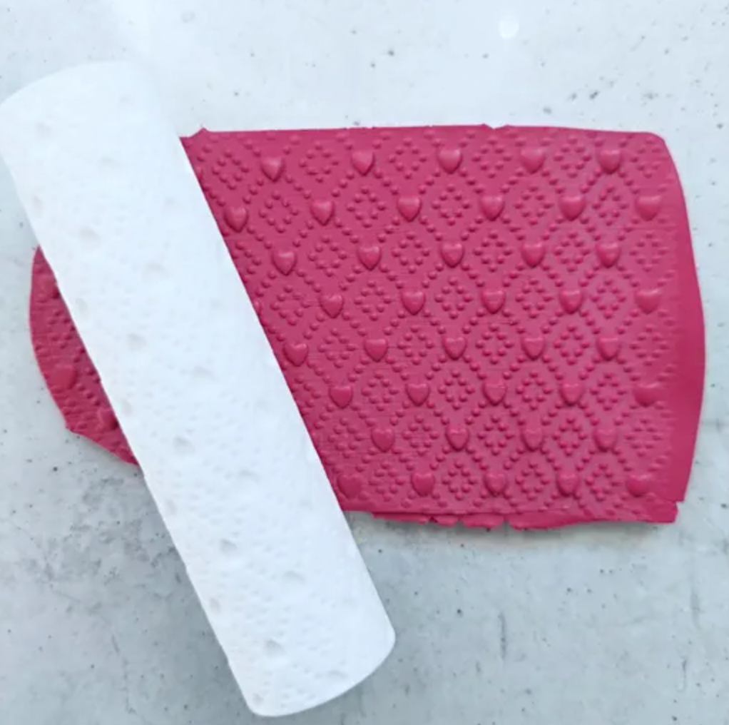 TR 06 - Seamless hearts texture roller - ClartStudios - Polymer clay Jewellery