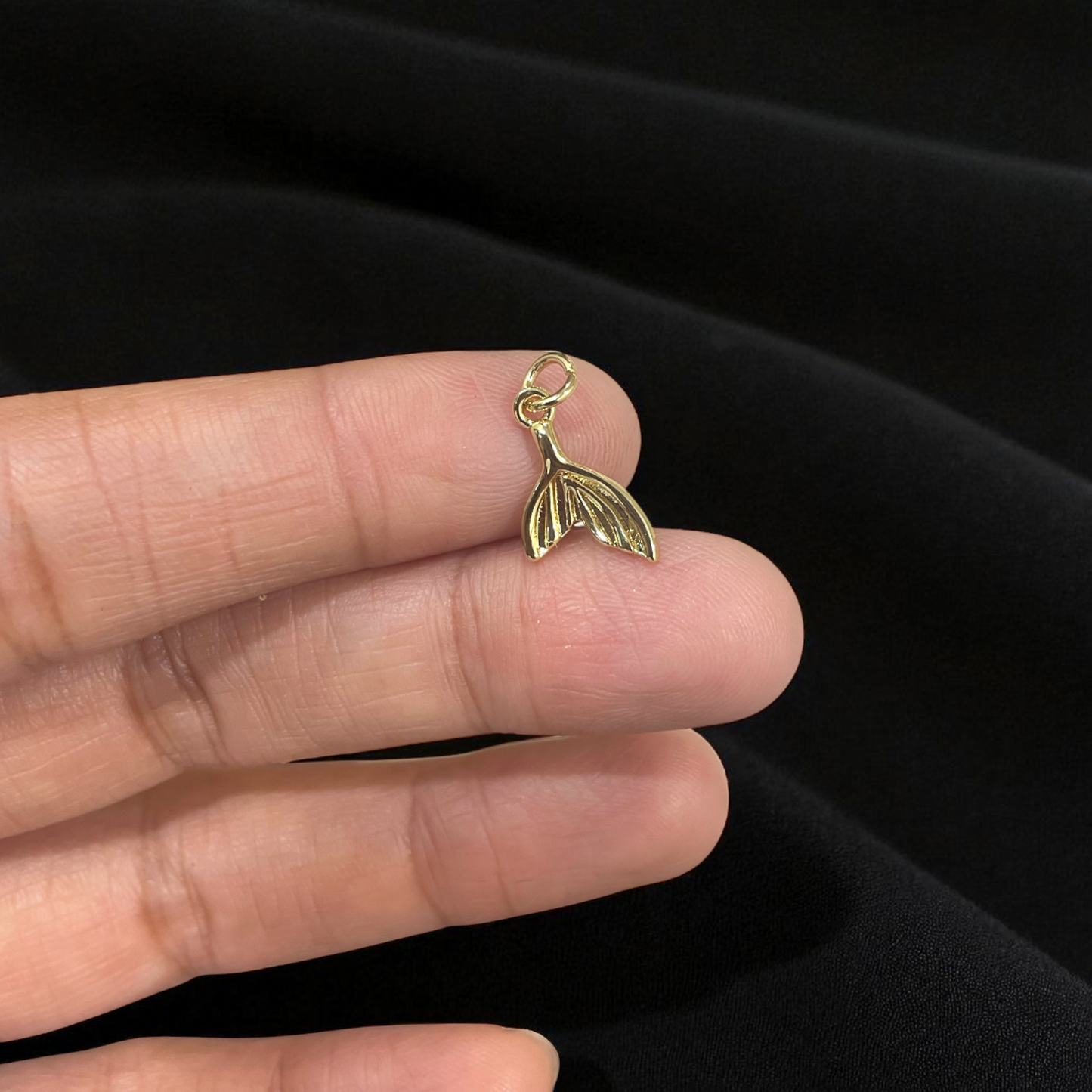 BTF109 - Fish Tail 18k Gold Plated Brass Pendant (Anti Tarnish) - ClartStudios - Polymer clay Jewellery