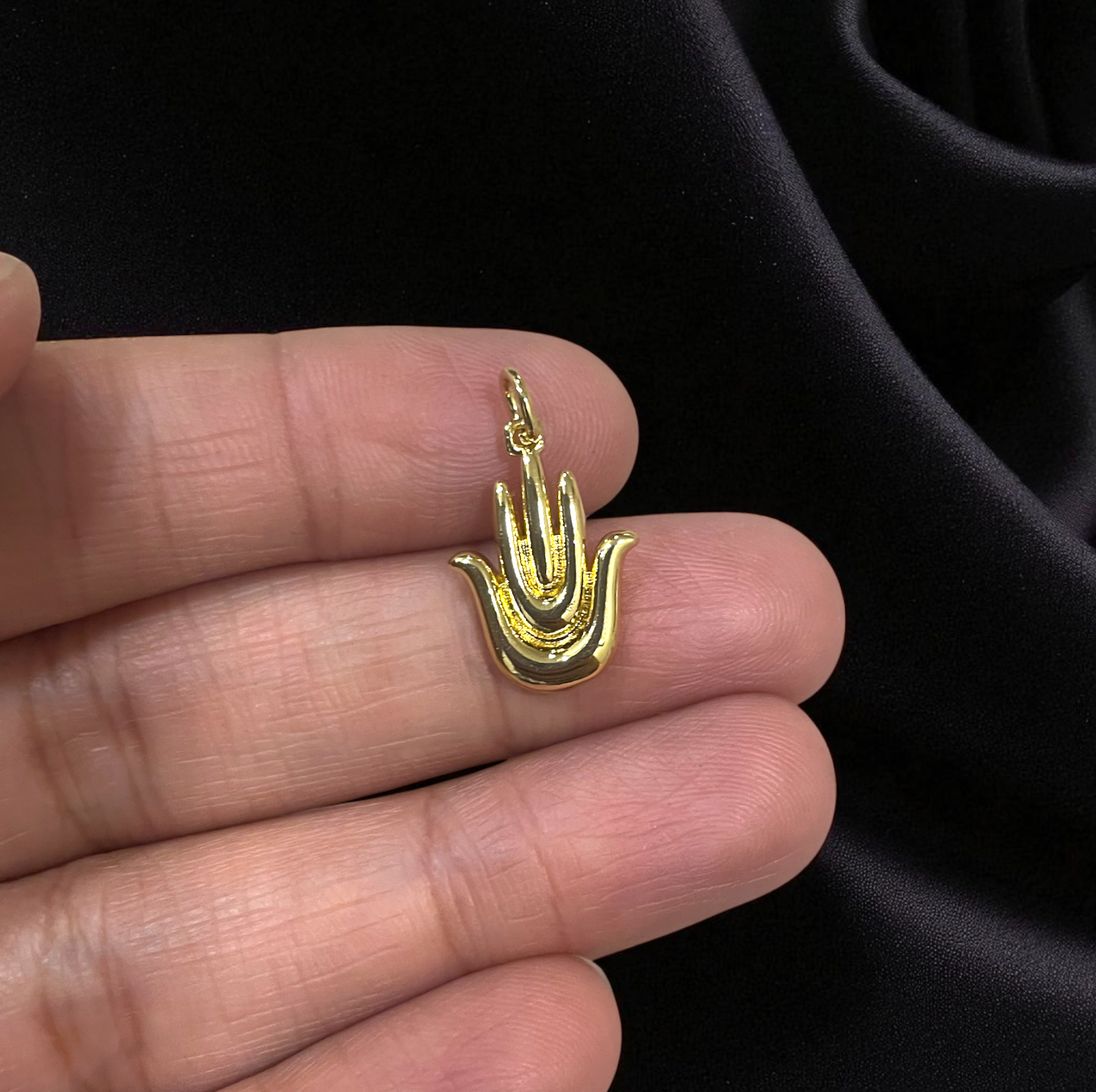 BTF120 - Spiritual Symbol - 18k Gold Plated Brass Pendant (Anti Tarnish) - ClartStudios - Polymer clay Jewellery