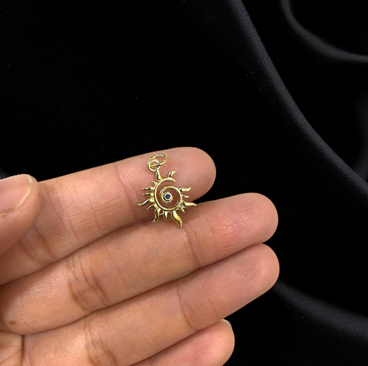 BTF125 -  Sun - 18k Gold Plated Brass Pendant (Anti Tarnish) - ClartStudios - Polymer clay Jewellery