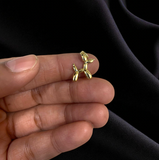 BTF126 -  Balloon Dog  - 18k Gold Plated Brass Pendant (Anti Tarnish) - ClartStudios - Polymer clay Jewellery