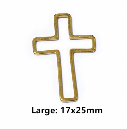 B23- Pack of 10 pcs | Cross Stainless Steel Anti Tarnish - ClartStudios - Polymer clay Jewellery
