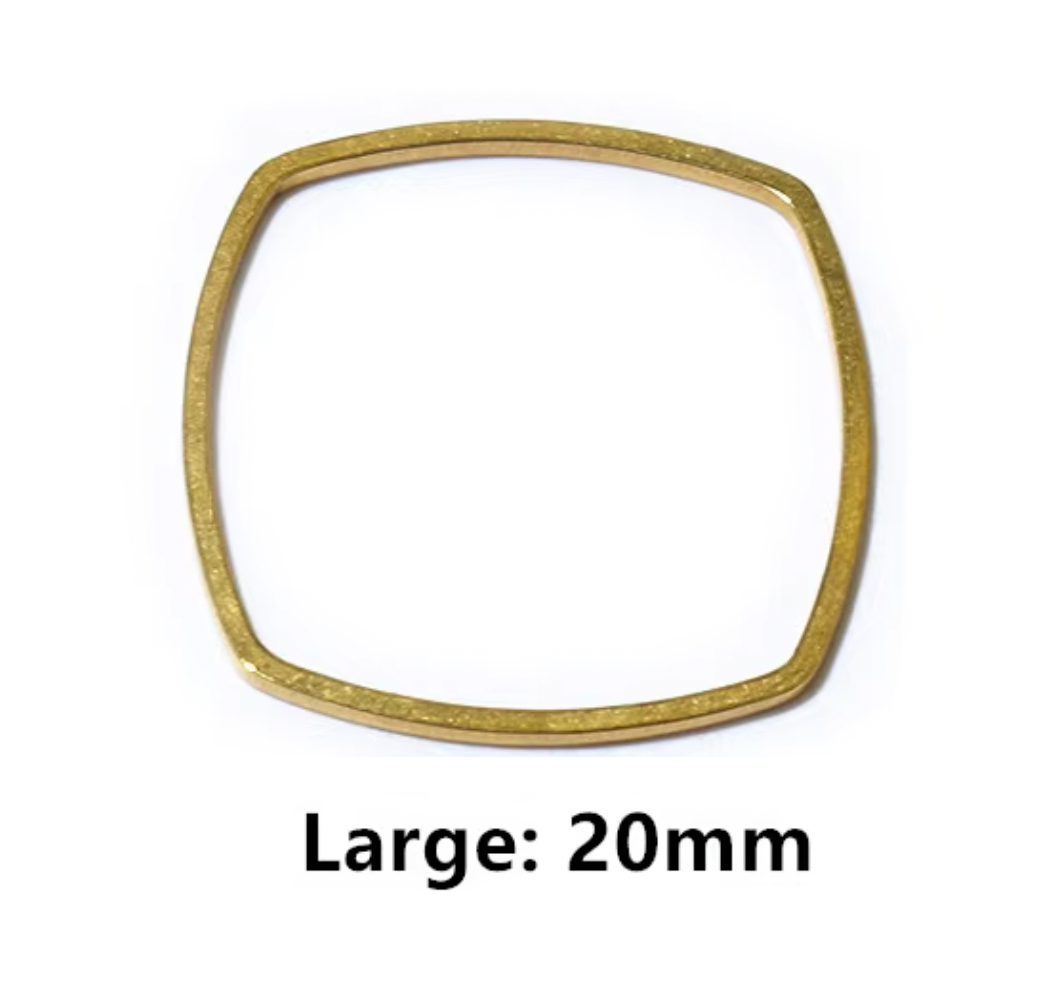 B21 - Pack of 10 pcs | Rounded Square Stainless Steel Anti Tarnish - ClartStudios - Polymer clay Jewellery