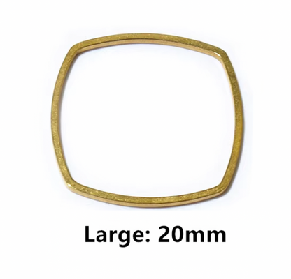 B21 - Pack of 10 pcs | Rounded Square Stainless Steel Anti Tarnish - ClartStudios - Polymer clay Jewellery