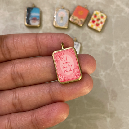 Pack of 5 - Mix Theme Basic Rectangle Shape Designs - Resin Base Earring Charms Pendant (RU53 - RU59)(4-5 day Dispatch) - ClartStudios - Polymer clay Jewellery
