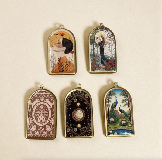 Resin Pillar Earring Charms: Unique Pendant Designs (Set of 5)(4-5 day Dispatch) - ClartStudios - Polymer clay Jewellery