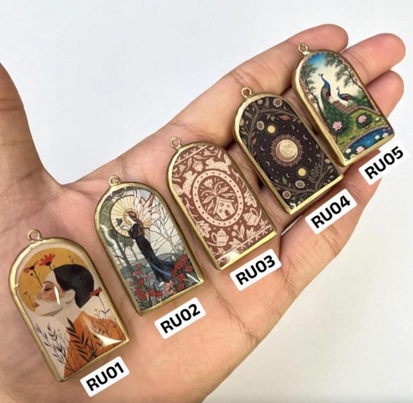 Resin Pillar Earring Charms: Unique Pendant Designs (Set of 5)(4-5 day Dispatch) - ClartStudios - Polymer clay Jewellery