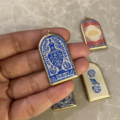 Resin Pillar Earring Charms: Islamic Vintage Design (Set of 5)(4-5 day Dispatch) - ClartStudios - Polymer clay Jewellery