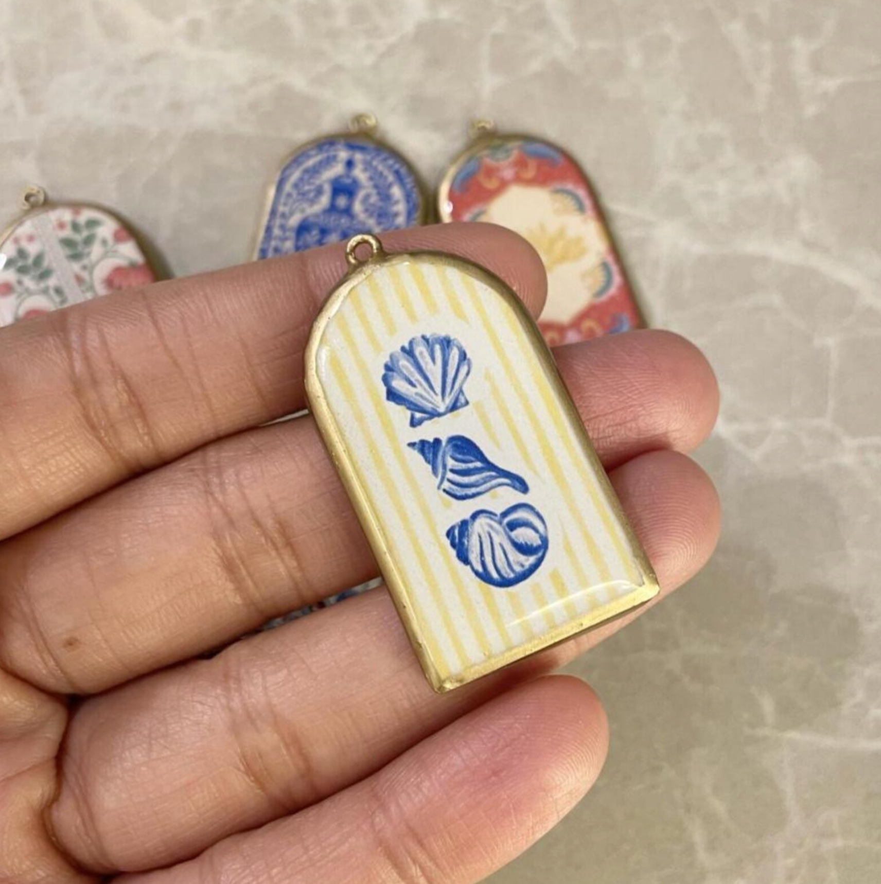 Resin Pillar Earring Charms: Islamic Vintage Design (Set of 5)(4-5 day Dispatch) - ClartStudios - Polymer clay Jewellery