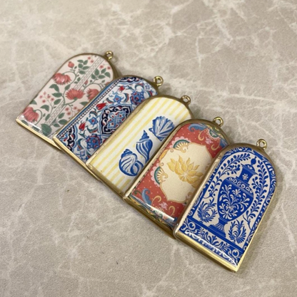 Resin Pillar Earring Charms: Islamic Vintage Design (Set of 5)(4-5 day Dispatch) - ClartStudios - Polymer clay Jewellery