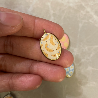 Pack of 5 - Food & Fruit Resin Earring Charms: Oval Pendants (5 Pack) (RU60 - RU65)(4-5 day Dispatch) - ClartStudios - Polymer clay Jewellery