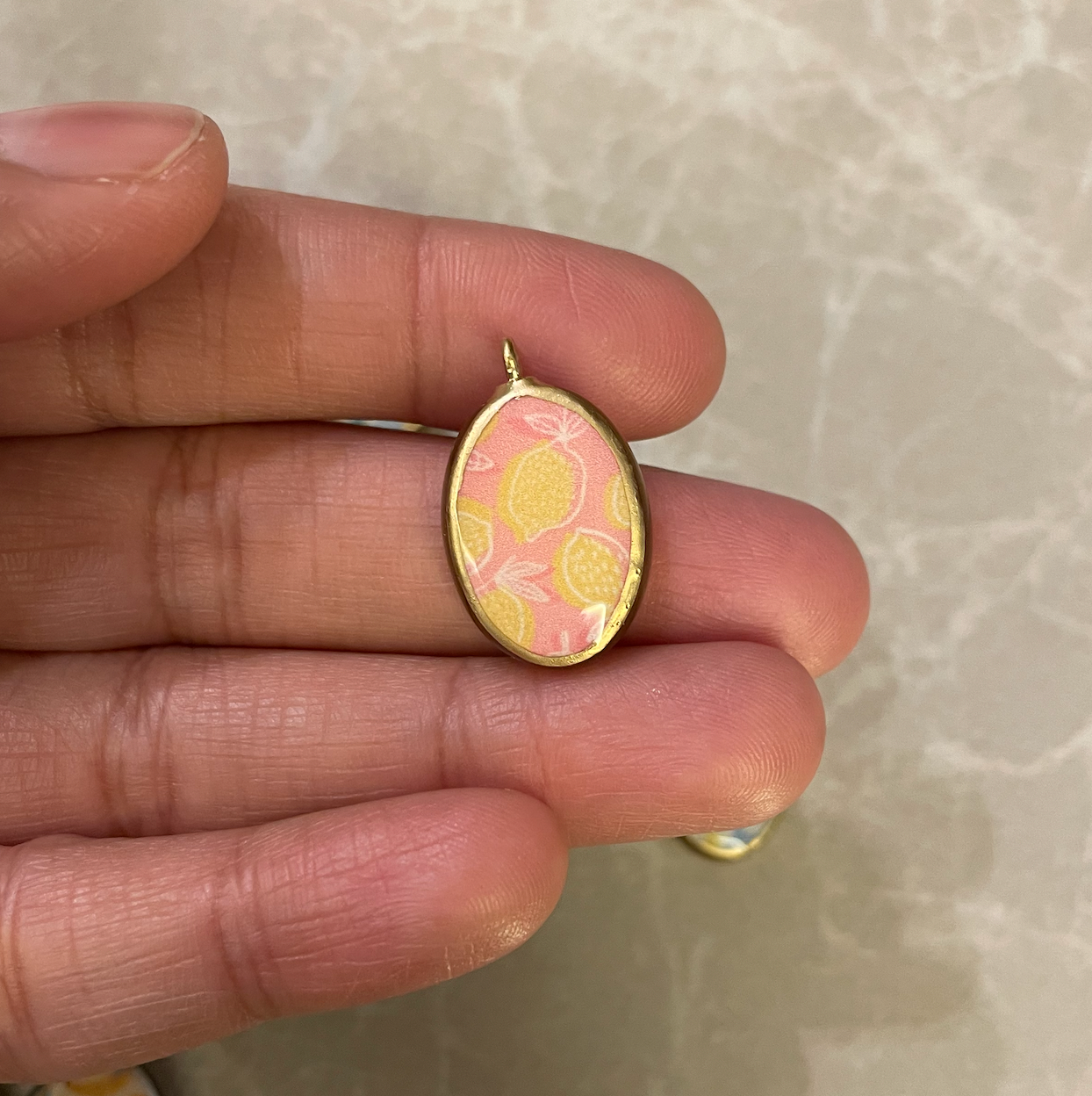 Pack of 5 - Food & Fruit Resin Earring Charms: Oval Pendants (5 Pack) (RU60 - RU65)(4-5 day Dispatch) - ClartStudios - Polymer clay Jewellery