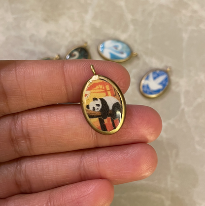 Pack of 5 - Birds Resin Earring Charms: Oval Pendants (5 Pack) (RU66 - RU71)(4-5 day Dispatch) - ClartStudios - Polymer clay Jewellery