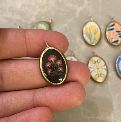 Pack of 5 - FlorAL Resin Earring Charms: Oval Pendants (5 Pack) (RU73 - RU81)(4-5 day Dispatch) - ClartStudios - Polymer clay Jewellery