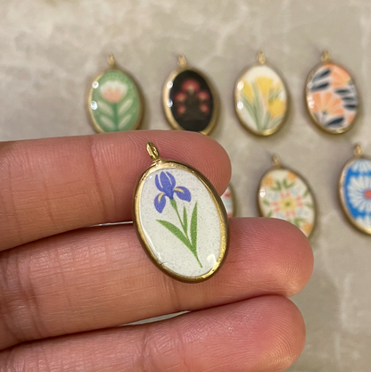 Pack of 5 - FlorAL Resin Earring Charms: Oval Pendants (5 Pack) (RU73 - RU81)(4-5 day Dispatch) - ClartStudios - Polymer clay Jewellery