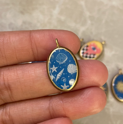 Pack of 5 - Misc Resin Earring Charms: Oval Pendants (5 Pack) (RU82 - RU89)(4-5 day Dispatch) - ClartStudios - Polymer clay Jewellery