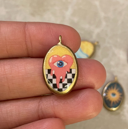 Pack of 5 - Misc Resin Earring Charms: Oval Pendants (5 Pack) (RU82 - RU89)(4-5 day Dispatch) - ClartStudios - Polymer clay Jewellery