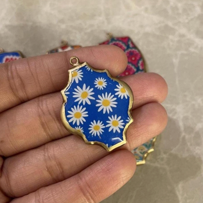 Resin Abstract Motif Earring Charms: Vintage Style Pendants (Set of 5) (4-5 day Dispatch) - ClartStudios - Polymer clay Jewellery