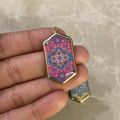 Resin Abstract Motif Earring Charms: Vintage Style Pendants (Set of 5) (4-5 day Dispatch) - ClartStudios - Polymer clay Jewellery