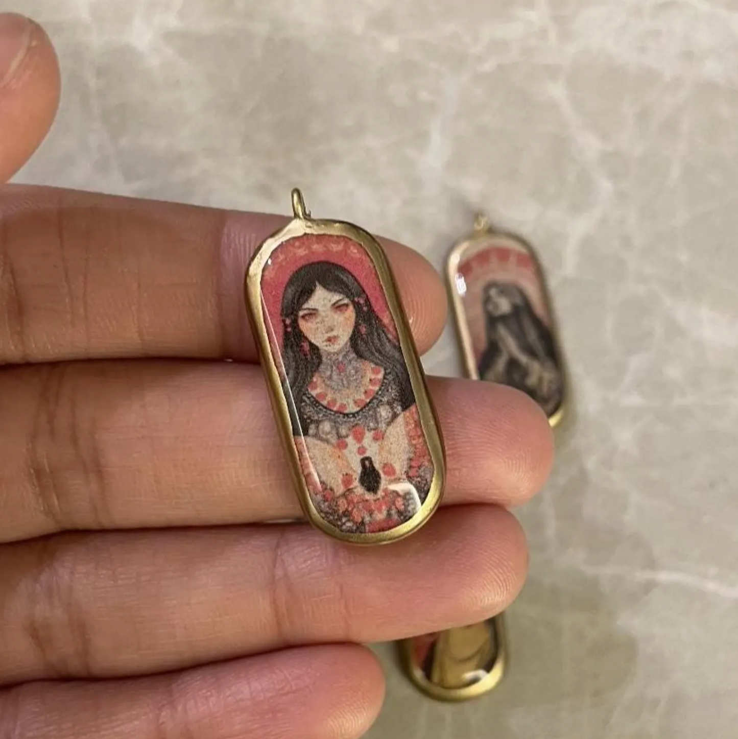 Pack of 5 - Unique Capsule Shape Designs - Resin Base Earring Charms Pendant (RU29 - RU33)(4-5 day Dispatch) - ClartStudios - Polymer clay Jewellery