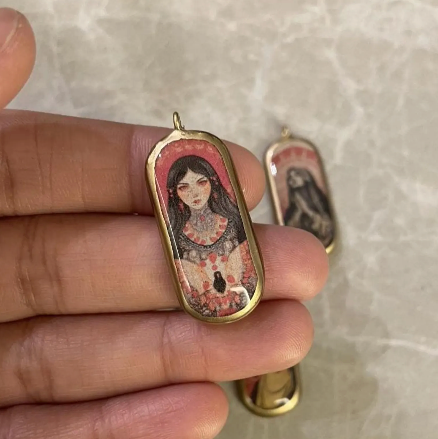 Pack of 5 - Unique Capsule Shape Designs - Resin Base Earring Charms Pendant (RU29 - RU33)(4-5 day Dispatch) - ClartStudios - Polymer clay Jewellery