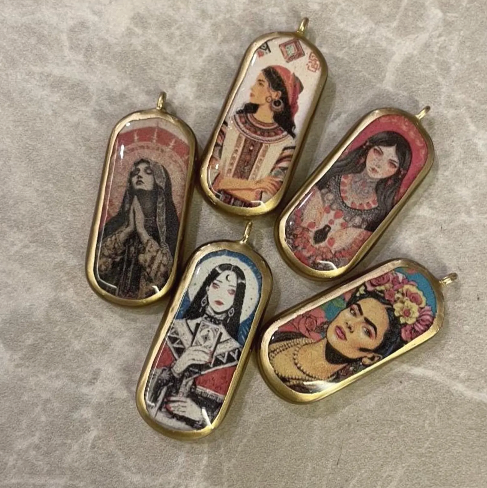 Pack of 5 - Unique Capsule Shape Designs - Resin Base Earring Charms Pendant (RU29 - RU33)(4-5 day Dispatch) - ClartStudios - Polymer clay Jewellery