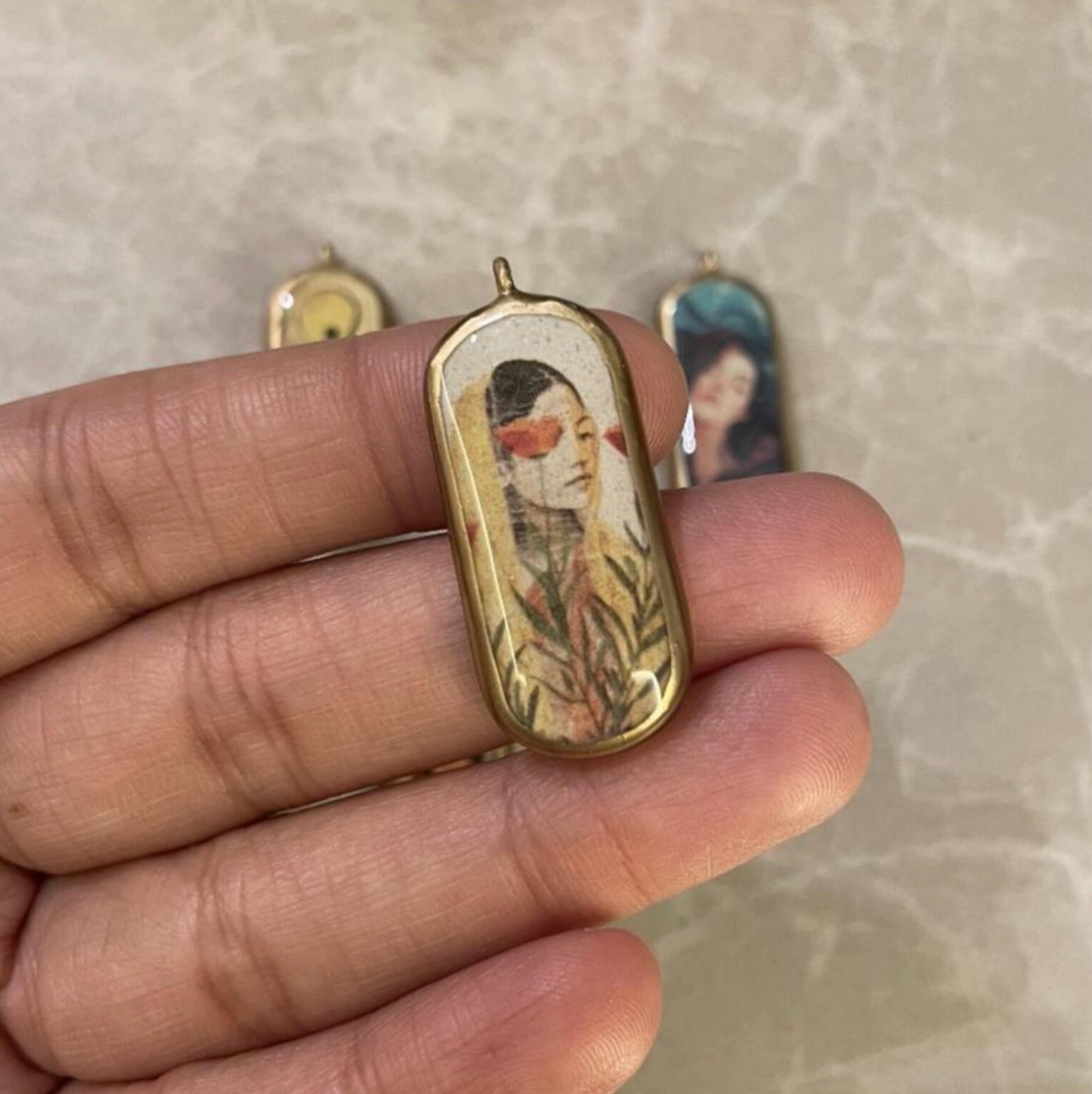 Pack of 5 - Unique Capsule Shape Designs - Resin Base Earring Charms Pendant (RU34 - RU38)(4-5 day Dispatch) - ClartStudios - Polymer clay Jewellery