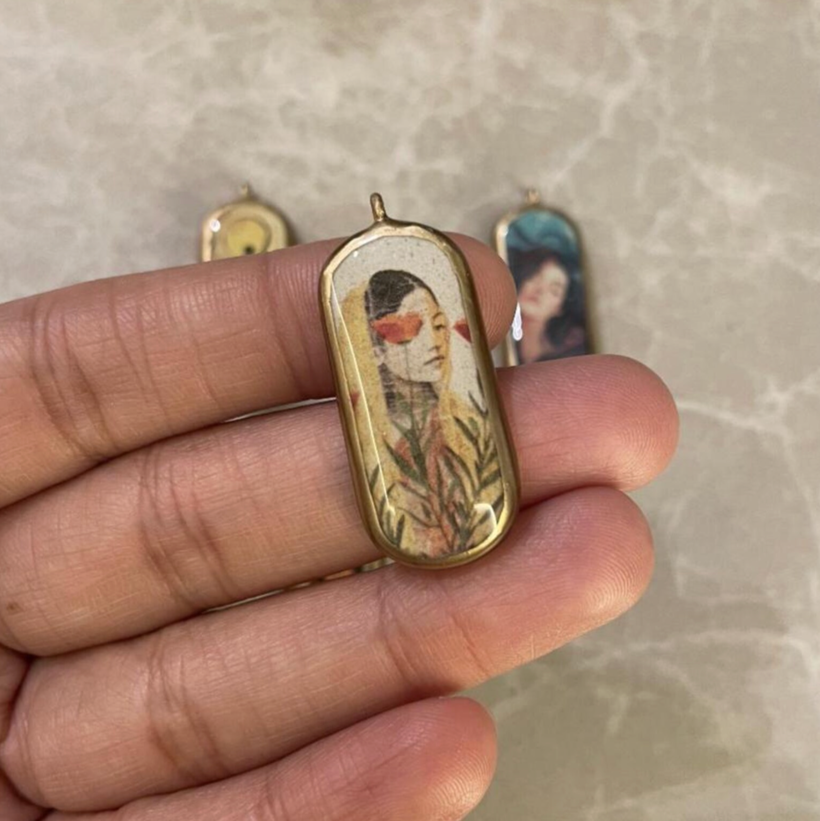 Pack of 5 - Unique Capsule Shape Designs - Resin Base Earring Charms Pendant (RU34 - RU38)(4-5 day Dispatch) - ClartStudios - Polymer clay Jewellery