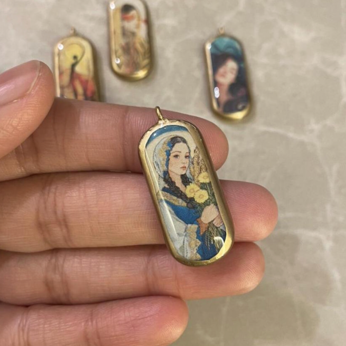 Pack of 5 - Unique Capsule Shape Designs - Resin Base Earring Charms Pendant (RU34 - RU38)(4-5 day Dispatch) - ClartStudios - Polymer clay Jewellery