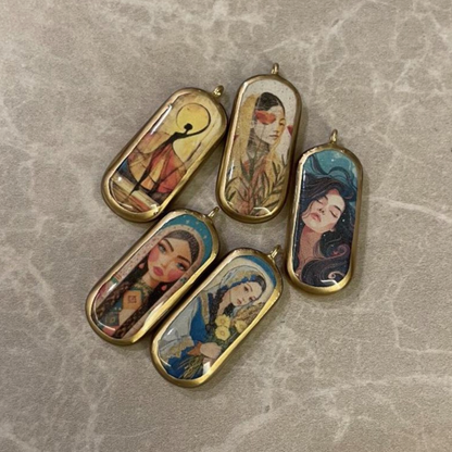 Pack of 5 - Unique Capsule Shape Designs - Resin Base Earring Charms Pendant (RU34 - RU38)(4-5 day Dispatch) - ClartStudios - Polymer clay Jewellery