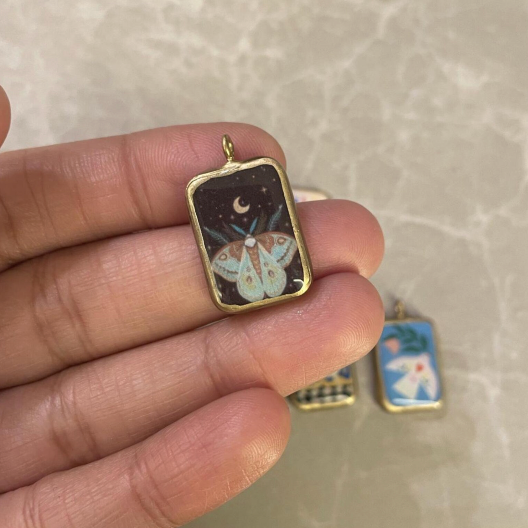 Pack of 5 - Creatures Basic Rectangle Shape Designs - Resin Base Earring Charms Pendant (RU45 - RU52)(4-5 day Dispatch) - ClartStudios - Polymer clay Jewellery