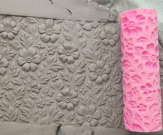 CC08 - Hedgerow Blossom texture Roller - Specially made for Pottery and Ceramics - ClartStudios - Polymer clay Jewellery