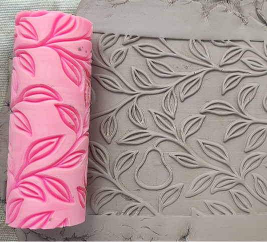 CC10 -  Trellis of Pears Embossed texture Roller - Specially made for Pottery and Ceramics - ClartStudios - Polymer clay Jewellery