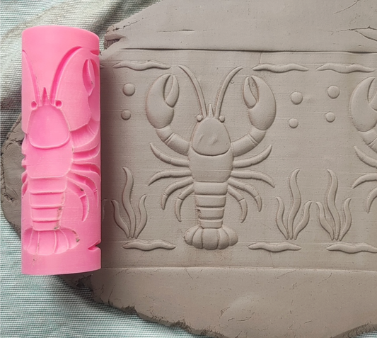 CC11 - Lobster Lagoon texture Roller - Specially made for Pottery and Ceramics - ClartStudios - Polymer clay Jewellery