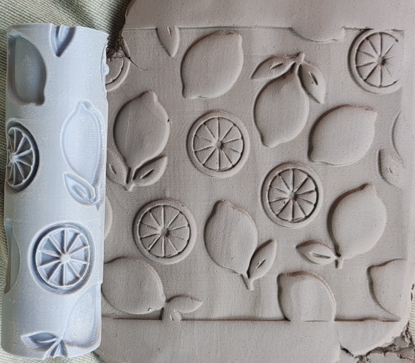 CC18 - Lemon Citrus Groove texture Roller - Specially made for Pottery and Ceramics - ClartStudios - Polymer clay Jewellery