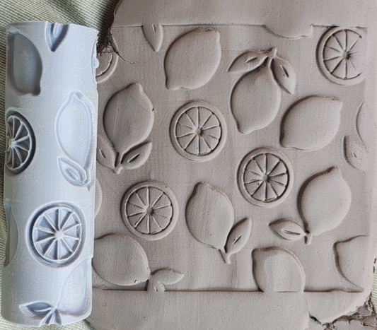 CC18 - Lemon Citrus Groove texture Roller - Specially made for Pottery and Ceramics - ClartStudios - Polymer clay Jewellery