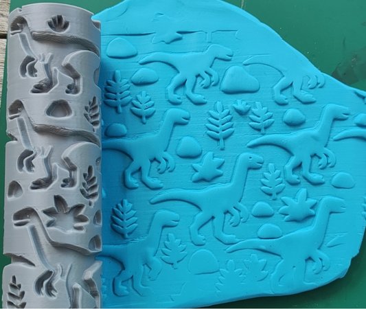 CC20 - Dino Jungle texture Roller - Specially made for Pottery and Ceramics - ClartStudios - Polymer clay Jewellery