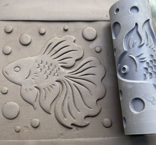 CC25 - Bubble Fish texture Roller - Specially made for Pottery and Ceramics - ClartStudios - Polymer clay Jewellery