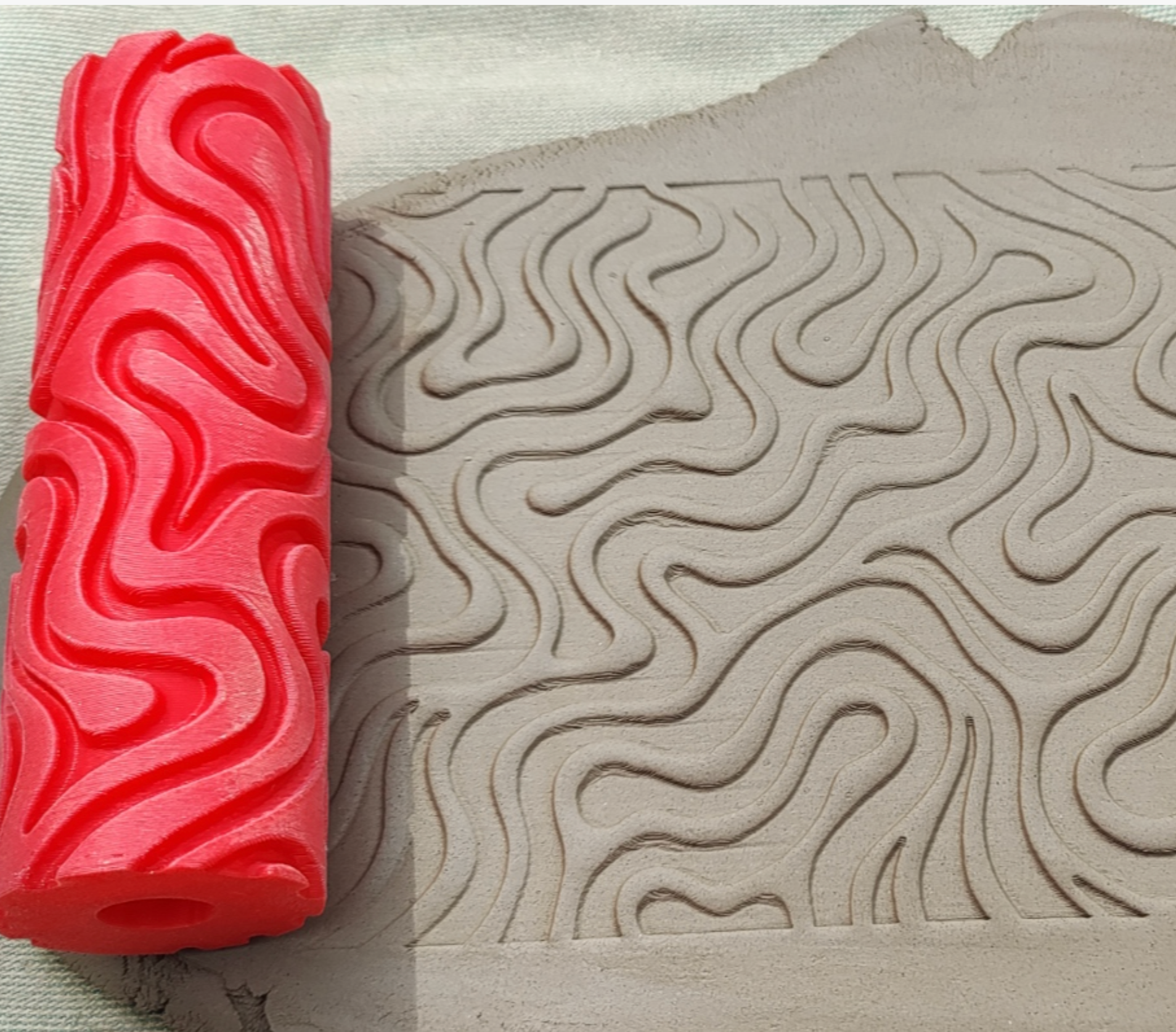 CC26 - Swirls texture Roller - Specially made for Pottery and Ceramics - ClartStudios - Polymer clay Jewellery