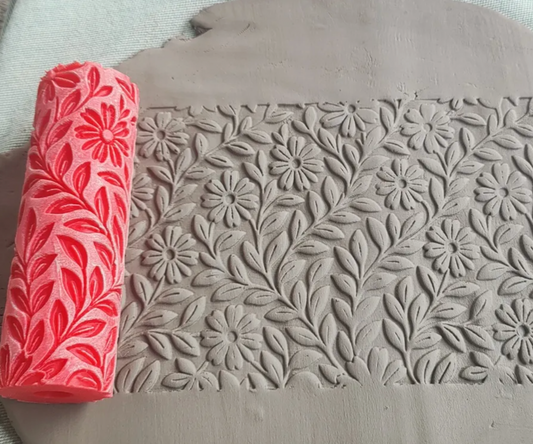 CC27 - Daisy Canopy texture Roller - Specially made for Pottery and Ceramics - ClartStudios - Polymer clay Jewellery