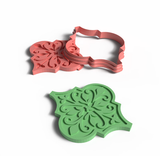 C07 - Moroccan Tile Clay Cutter and Stamp Set for Clay, Pottery and Bakery - ClartStudios - Polymer clay Jewellery