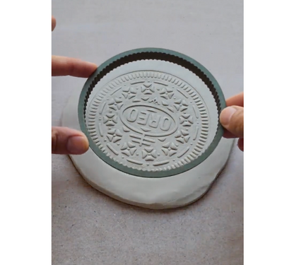 C10 - Oreo Cookie Stamp & Cutter Set  for Clay, Pottery and Bakery - ClartStudios - Polymer clay Jewellery