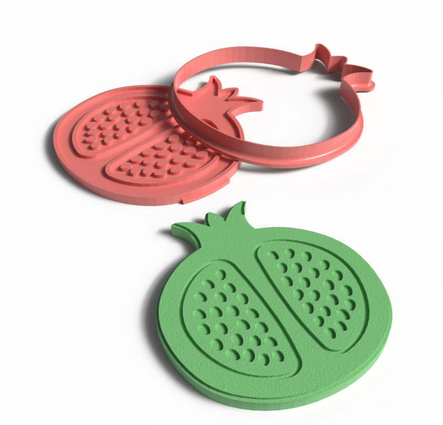 C11 - Pomegranate Cutter and Stamp Set for Clay, Pottery and Bakery - ClartStudios - Polymer clay Jewellery