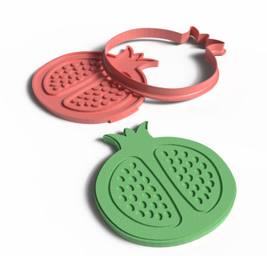 C11 - Pomegranate Cutter and Stamp Set for Clay, Pottery and Bakery - ClartStudios - Polymer clay Jewellery