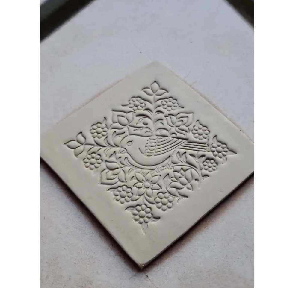 C14 - Bird and Floral Cookie Cutter & Stamp Set for Clay, Pottery and Bakery - ClartStudios - Polymer clay Jewellery