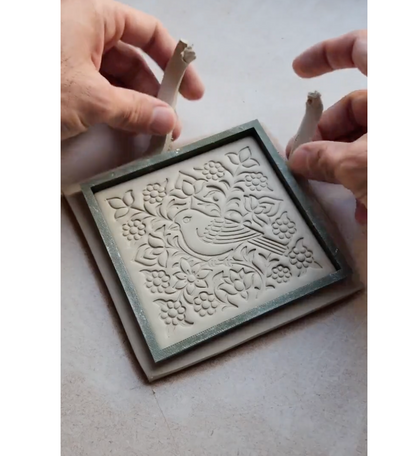 C14 - Bird and Floral Cookie Cutter & Stamp Set for Clay, Pottery and Bakery - ClartStudios - Polymer clay Jewellery