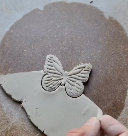 C15 - Butterfly Cookie Cutter and Stamp Set for Clay, Pottery and Bakery - ClartStudios - Polymer clay Jewellery