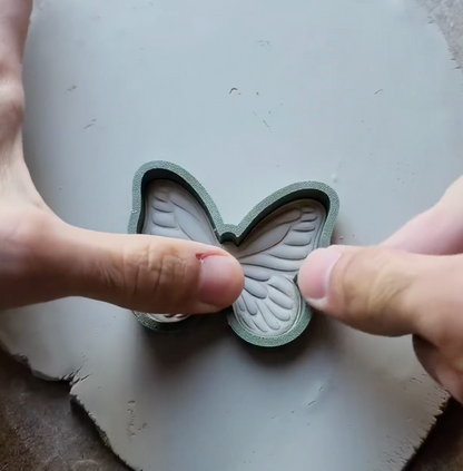 C15 - Butterfly Cookie Cutter and Stamp Set for Clay, Pottery and Bakery - ClartStudios - Polymer clay Jewellery