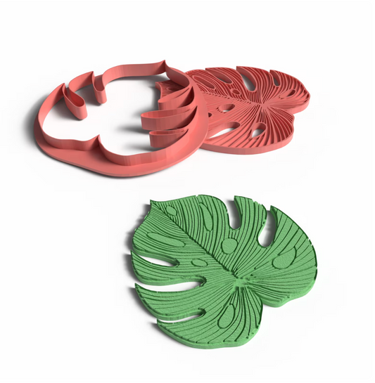 C19 - Monstera Leaf Cutter and Stamp Set for Clay, Pottery and Bakery - ClartStudios - Polymer clay Jewellery