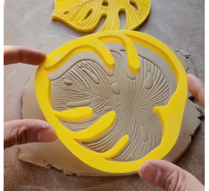 C19 - Monstera Leaf Cutter and Stamp Set for Clay, Pottery and Bakery - ClartStudios - Polymer clay Jewellery